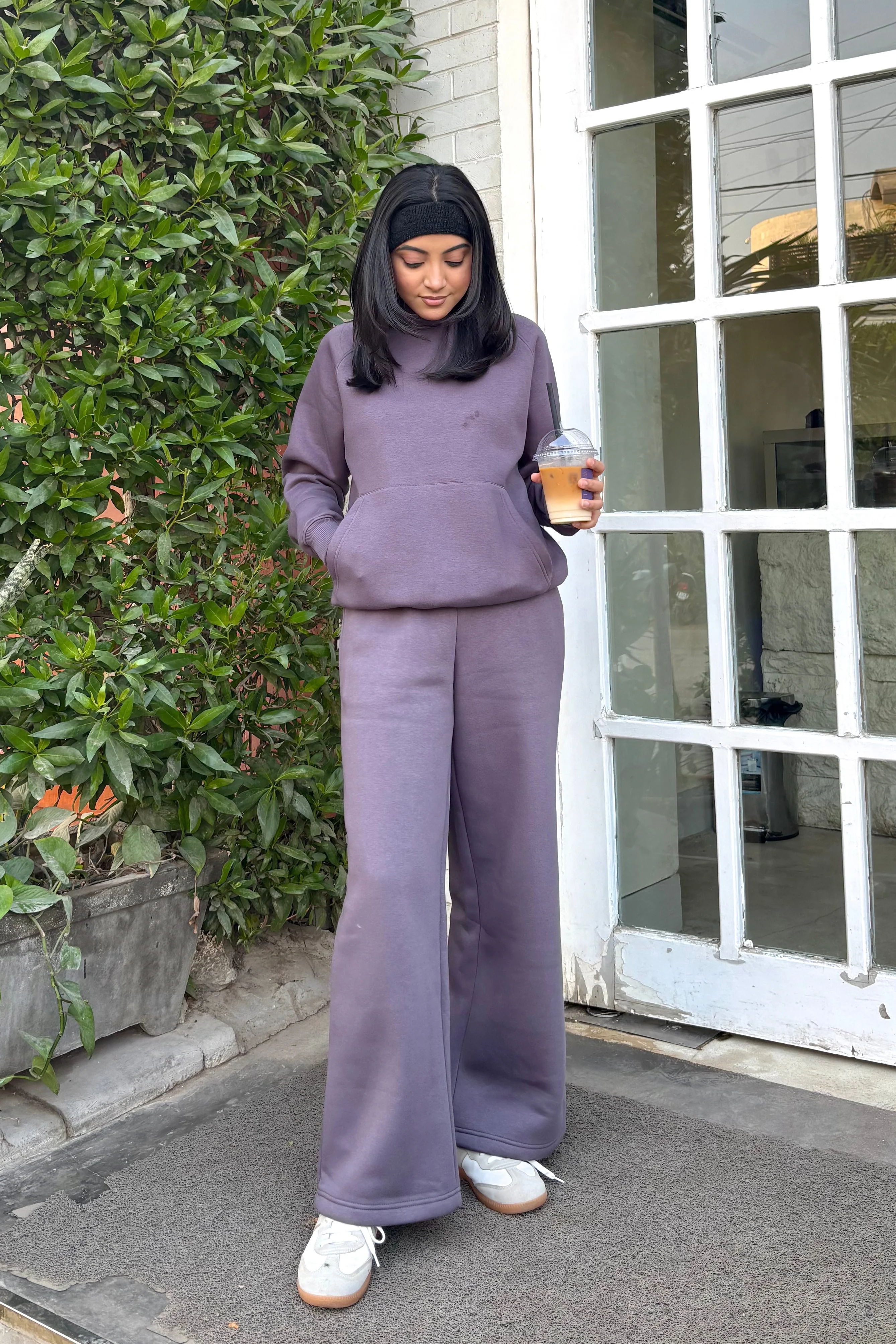 Women Heavy Fleece Pull-over Hoodie - Ash Plum - Image 5