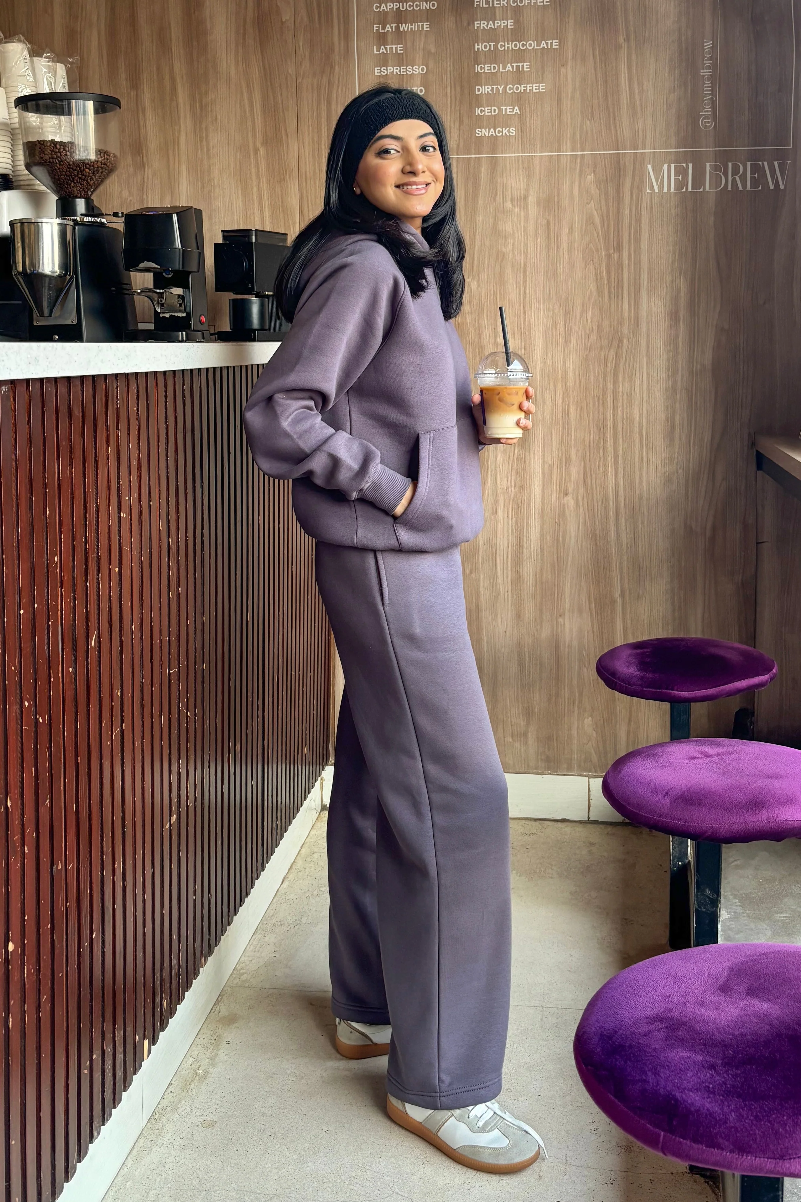 Women Heavy Fleece Pull-over Hoodie - Ash Plum - Image 6