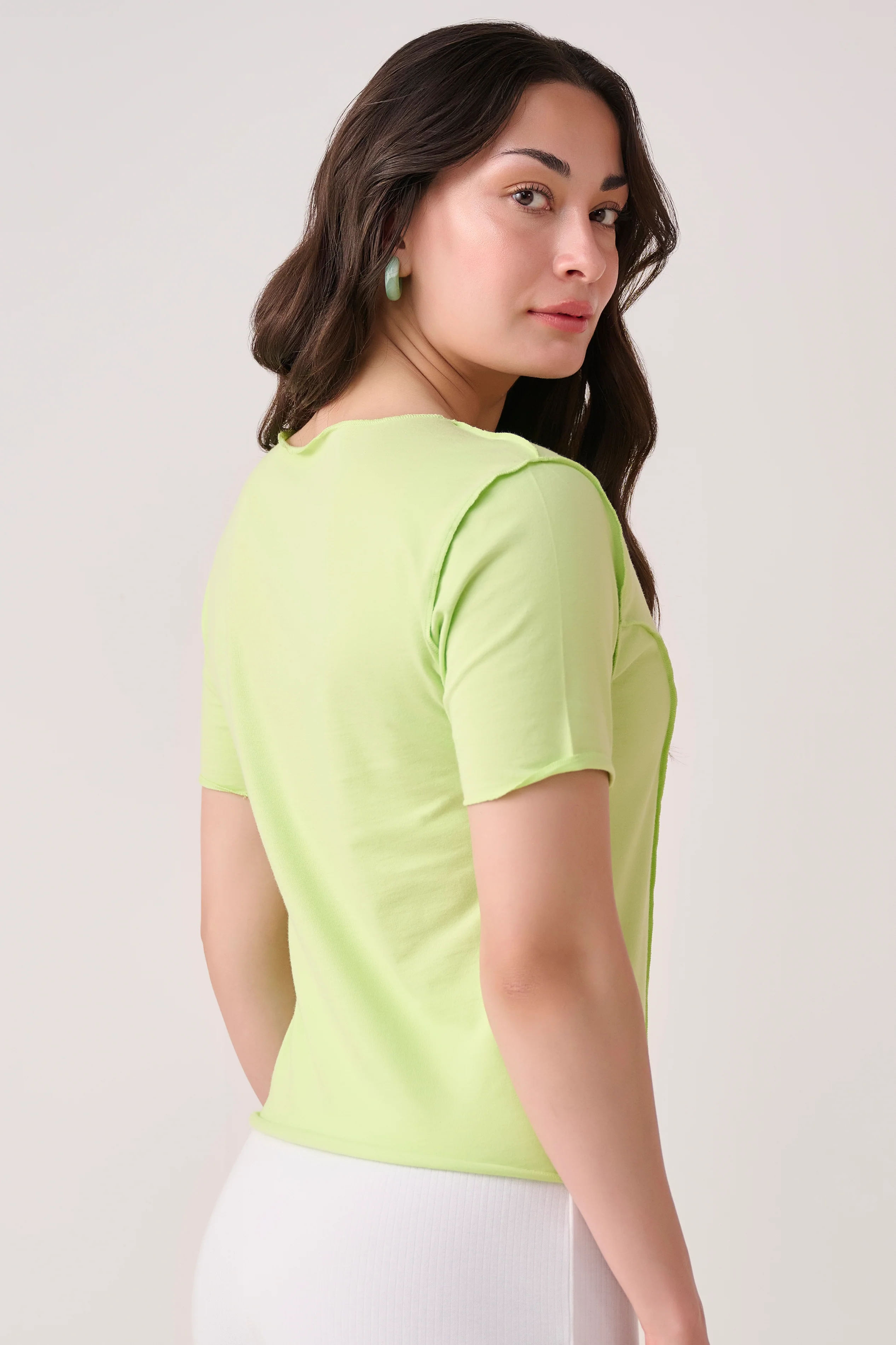 Over lock top - Lime Green - Image 3