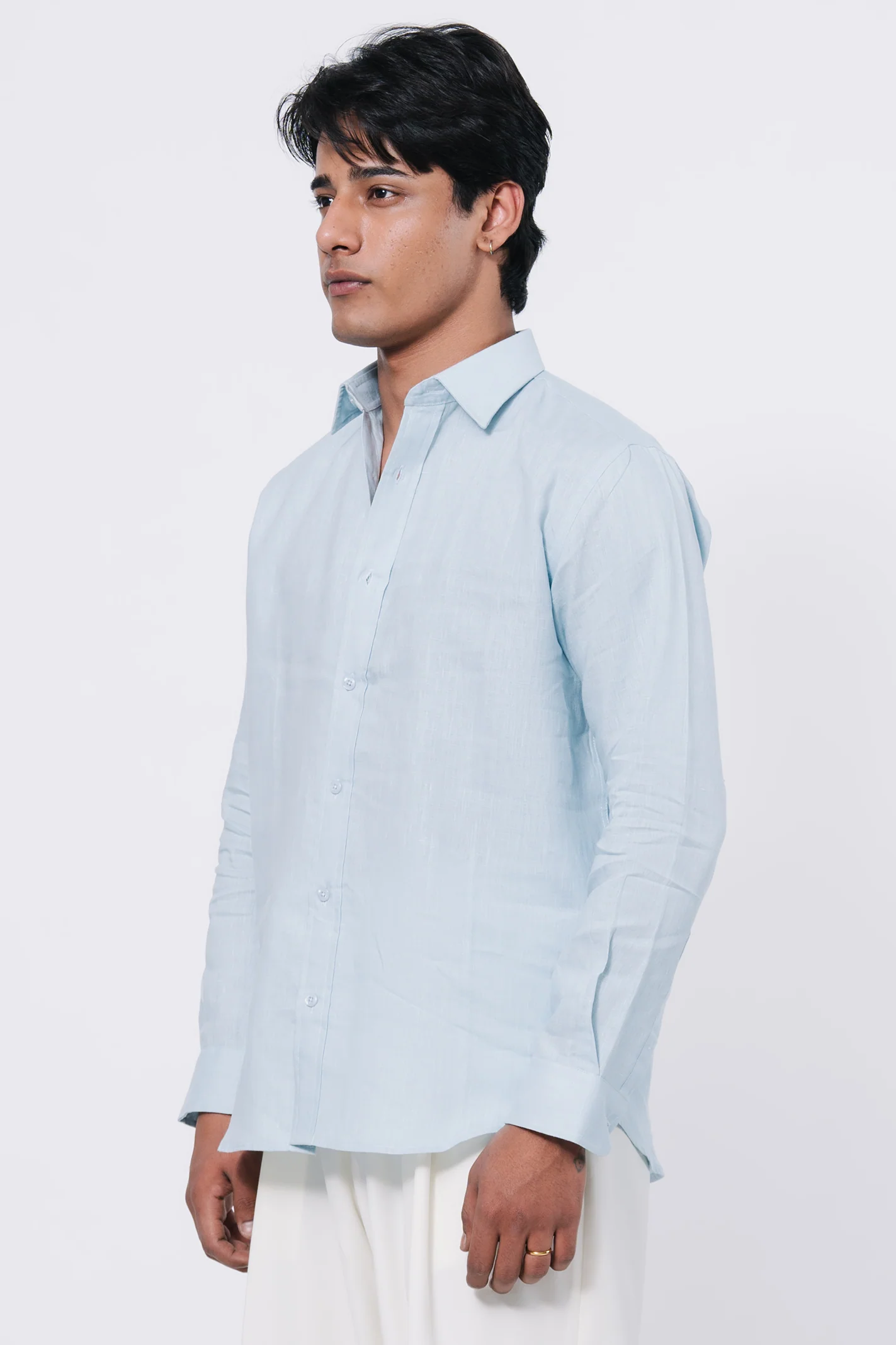 Basic Regular Fit Shirt – Light Blue - Image 3