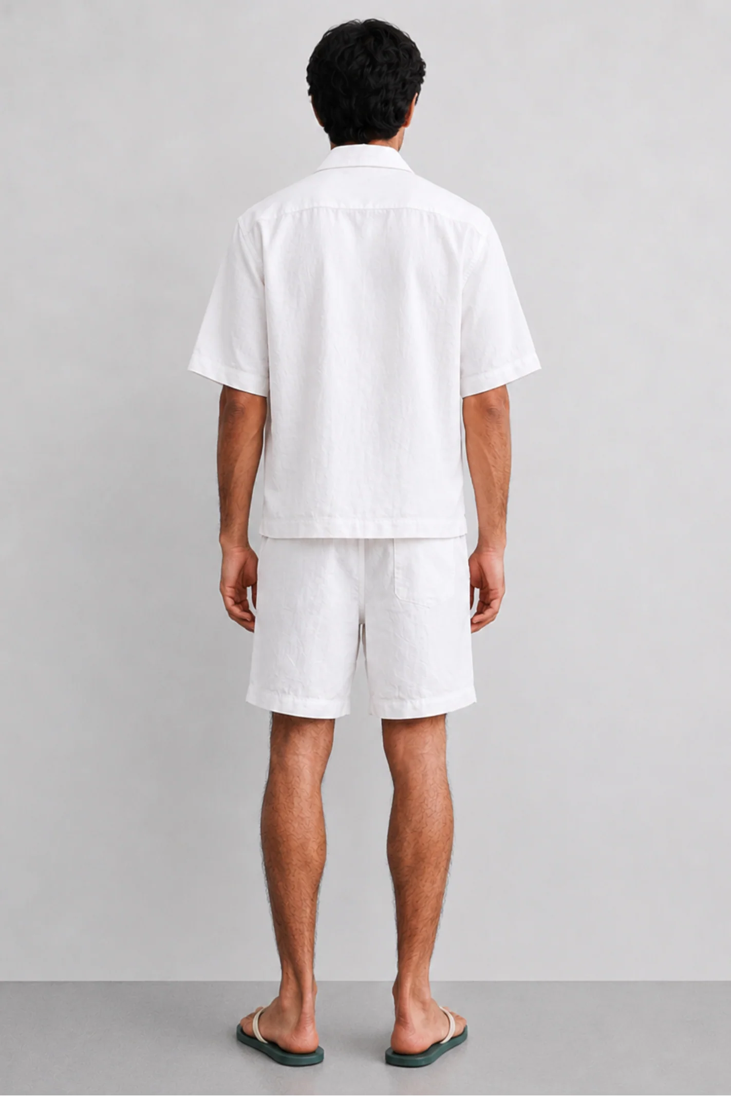 Cuban Collar Boxy Fit Shirt – White - Image 3
