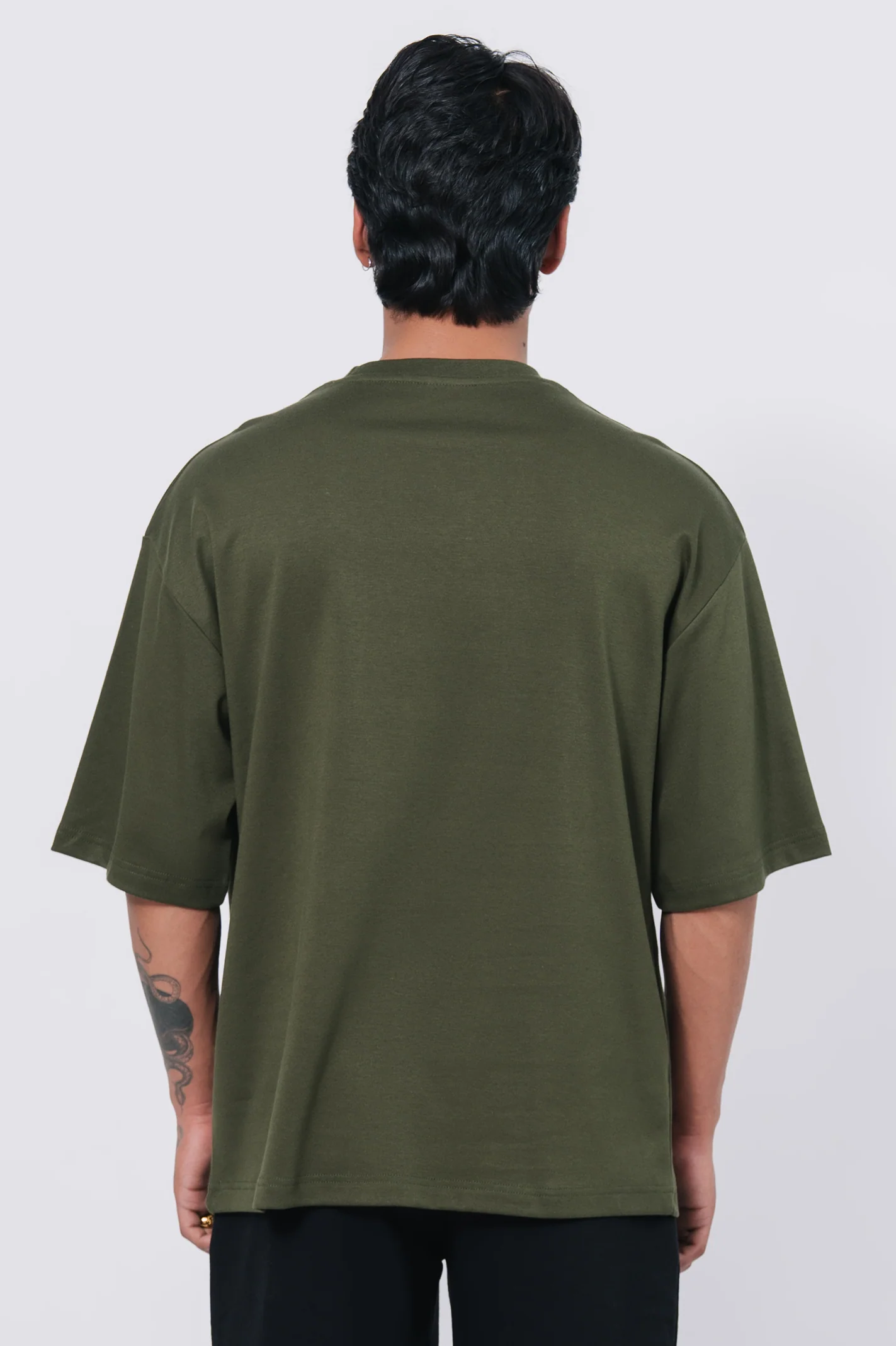Premium Interlock Oversized T-Shirt – Green - Image 3