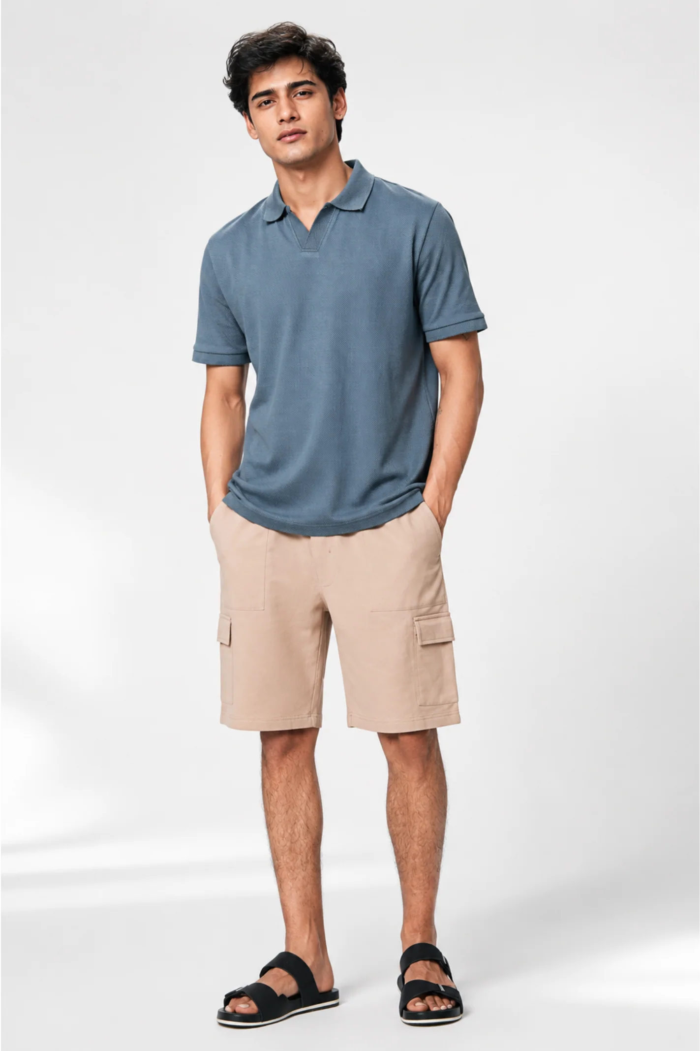 Relaxed Fit Cargo Shorts – Khaki - Image 3