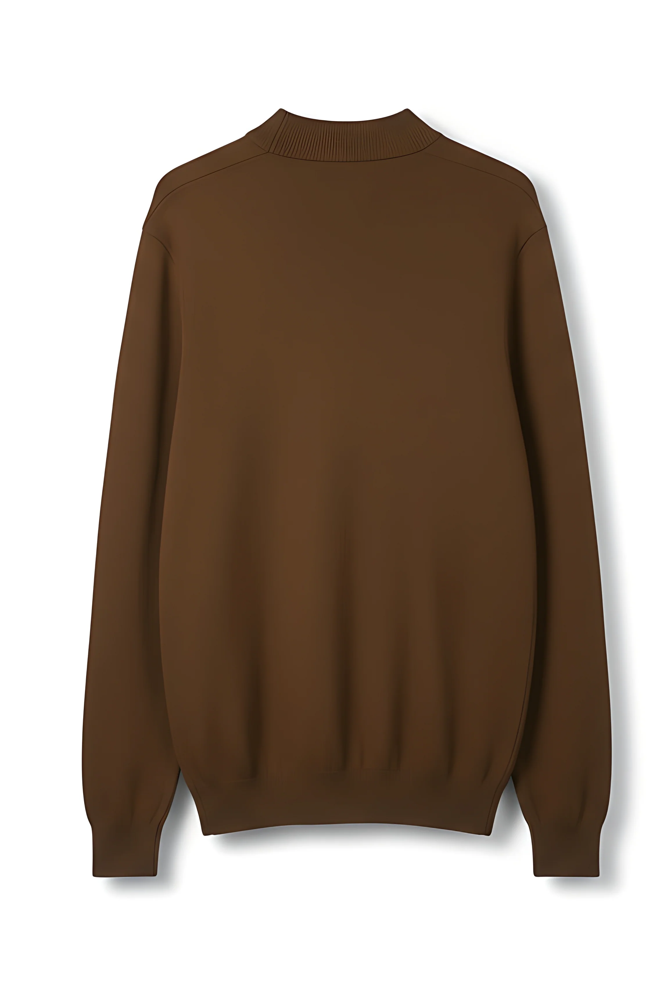Soft Knit Mock Neck Sweater – Coffee - Image 9