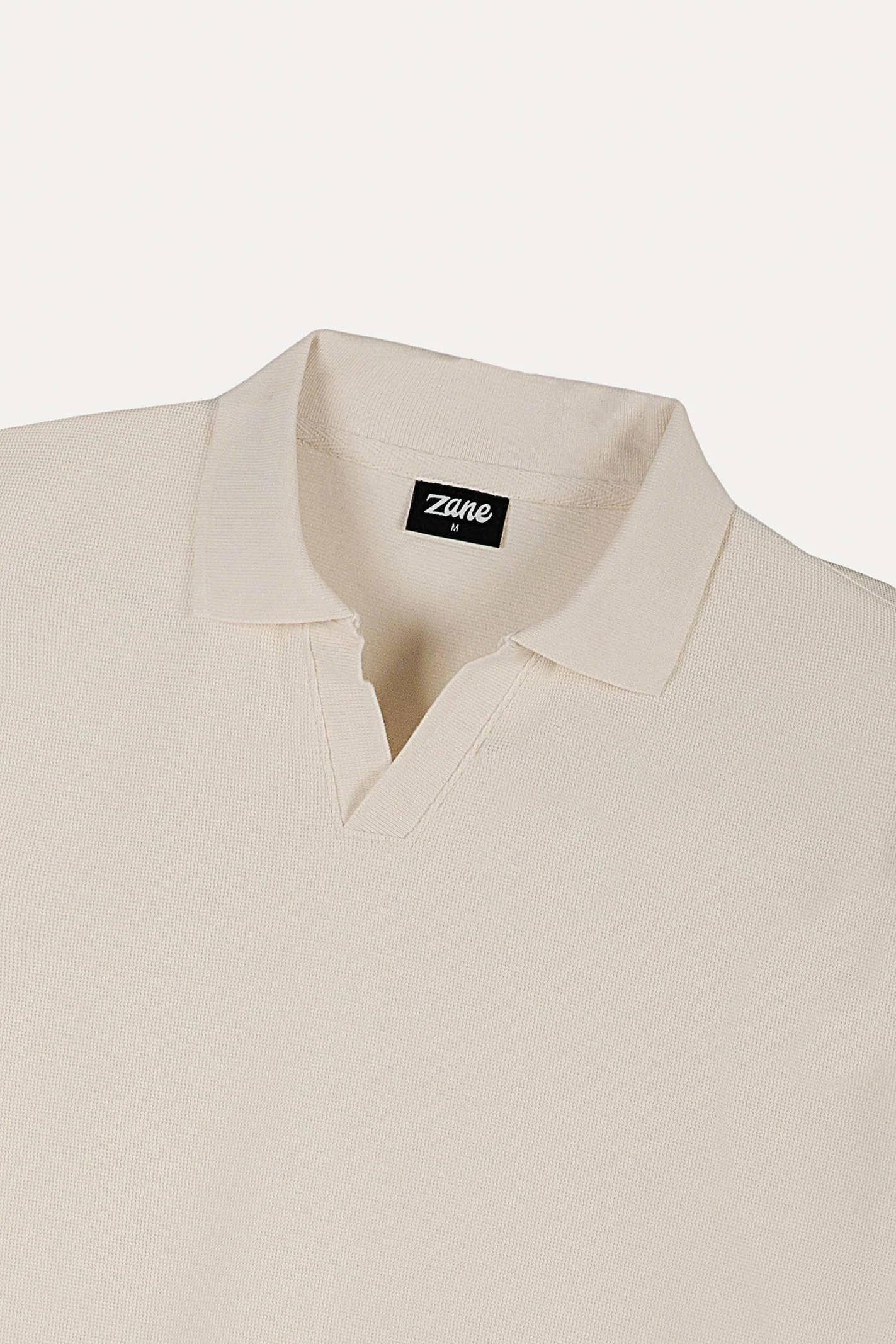 Textured Polo Shirt – Off White - Image 4