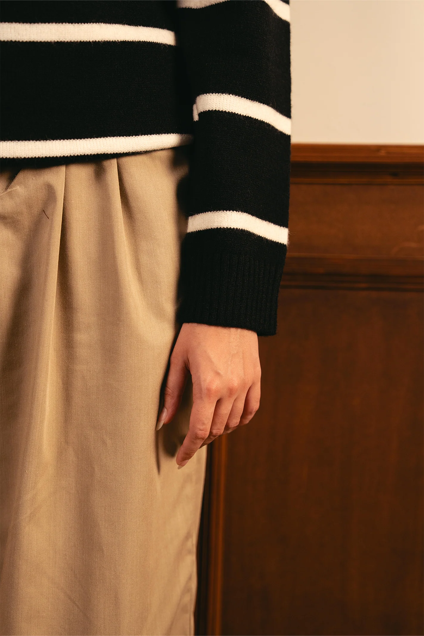Monochrome Stripe Sweater - Black - Image 5