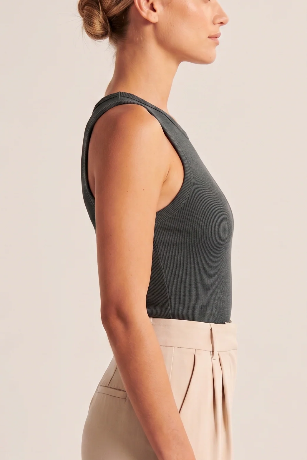 Slim Fit Tank Top - Graphite - Image 2