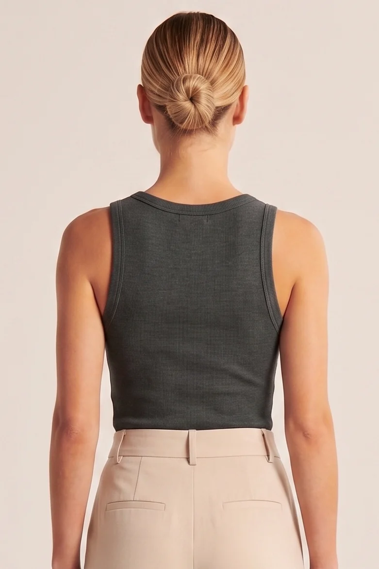 Slim Fit Tank Top - Graphite - Image 3