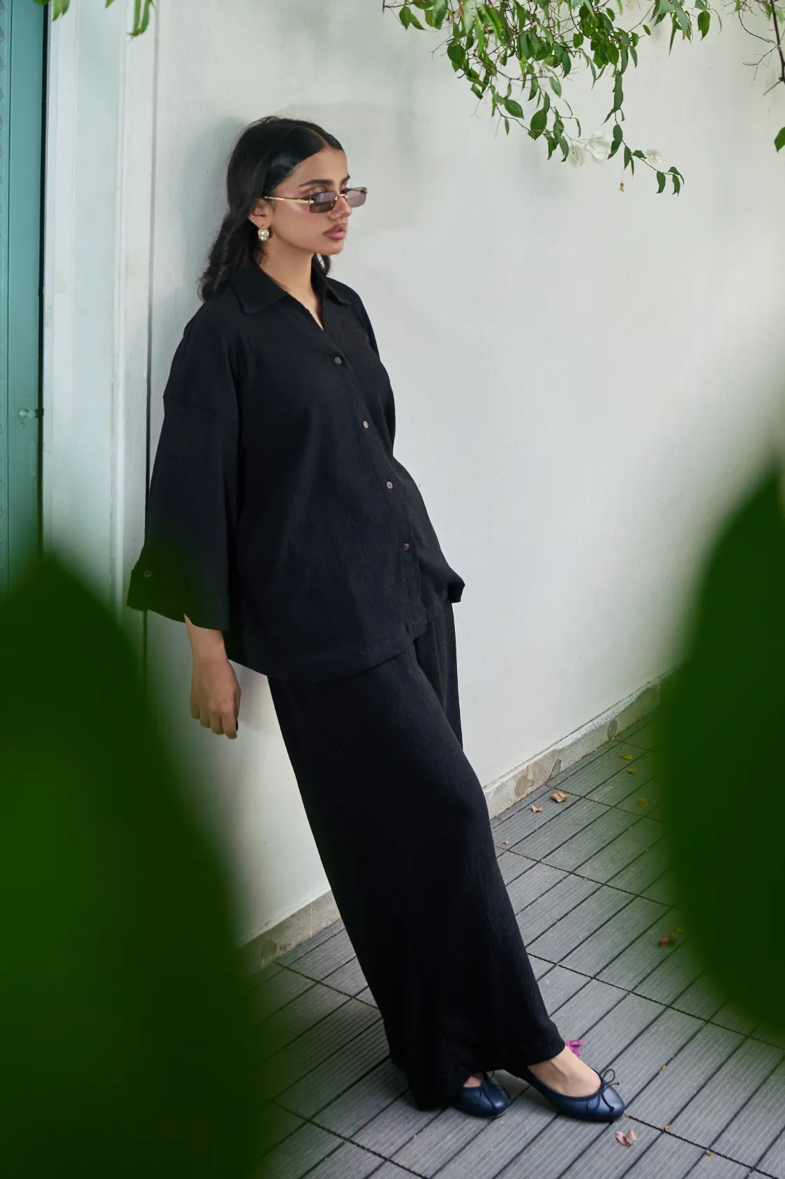 Textured Co-Ord Set - Black - Image 7