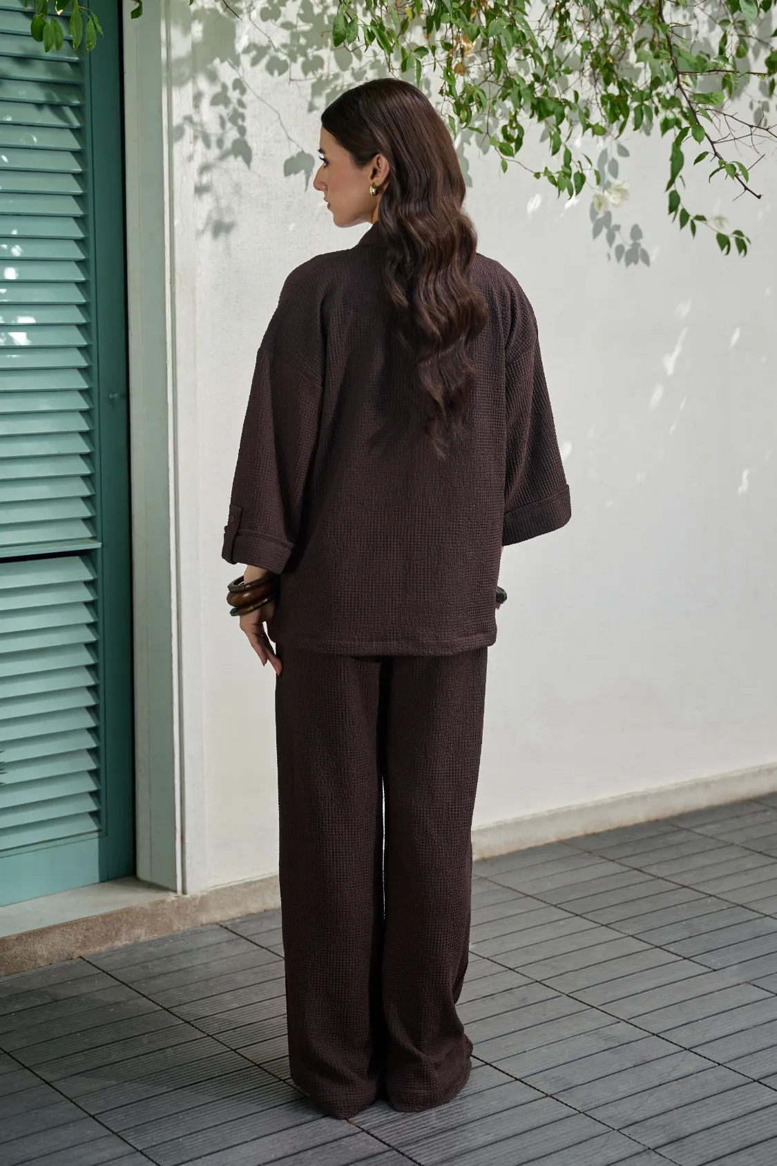 Textured Co-Ord Set - Brown - Image 4